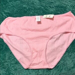 aerie Pink Ribbed Boybriefs with Scalloped Lace Waistband